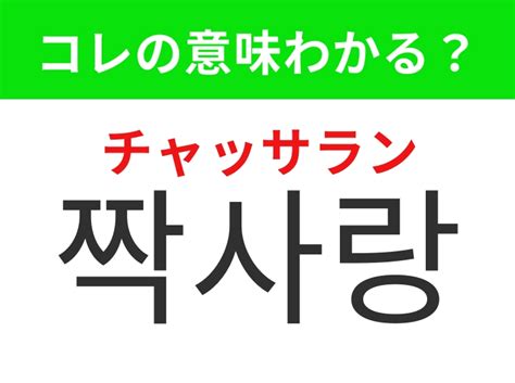 짝사랑(チャッサラン)=「片思い」 